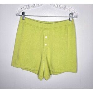 GUEST IN RESIDENCE Cashmere Pull On Everywhere Shorts Women's Small Chartreuse